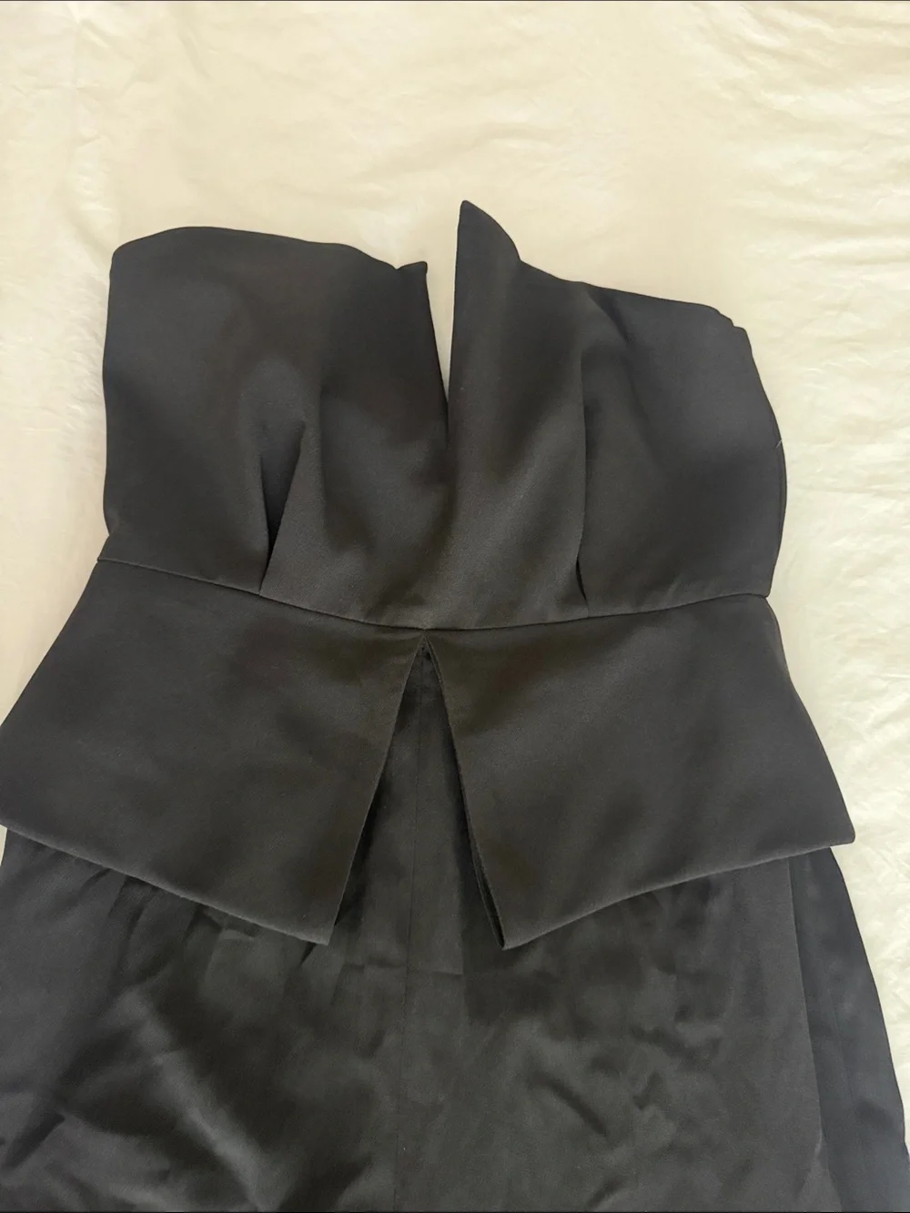 Nasty Gal Black Strapless Wide-Leg Jumpsuit with Peplum Waist - Picture 2 of 5